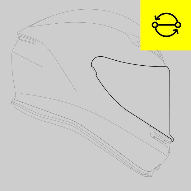substituição da moldura do visor para capacetes esportivos