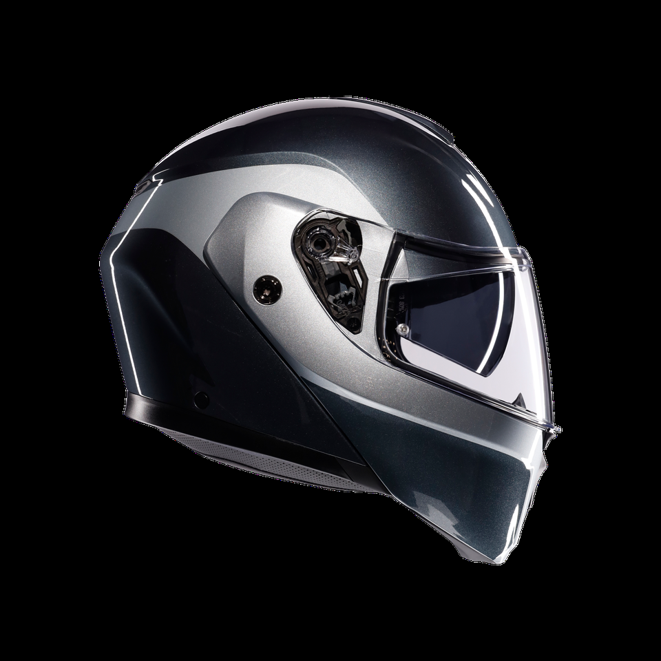 streetmodular levico greysilver capacete de motociclista modular com abertura flip-up dote2206