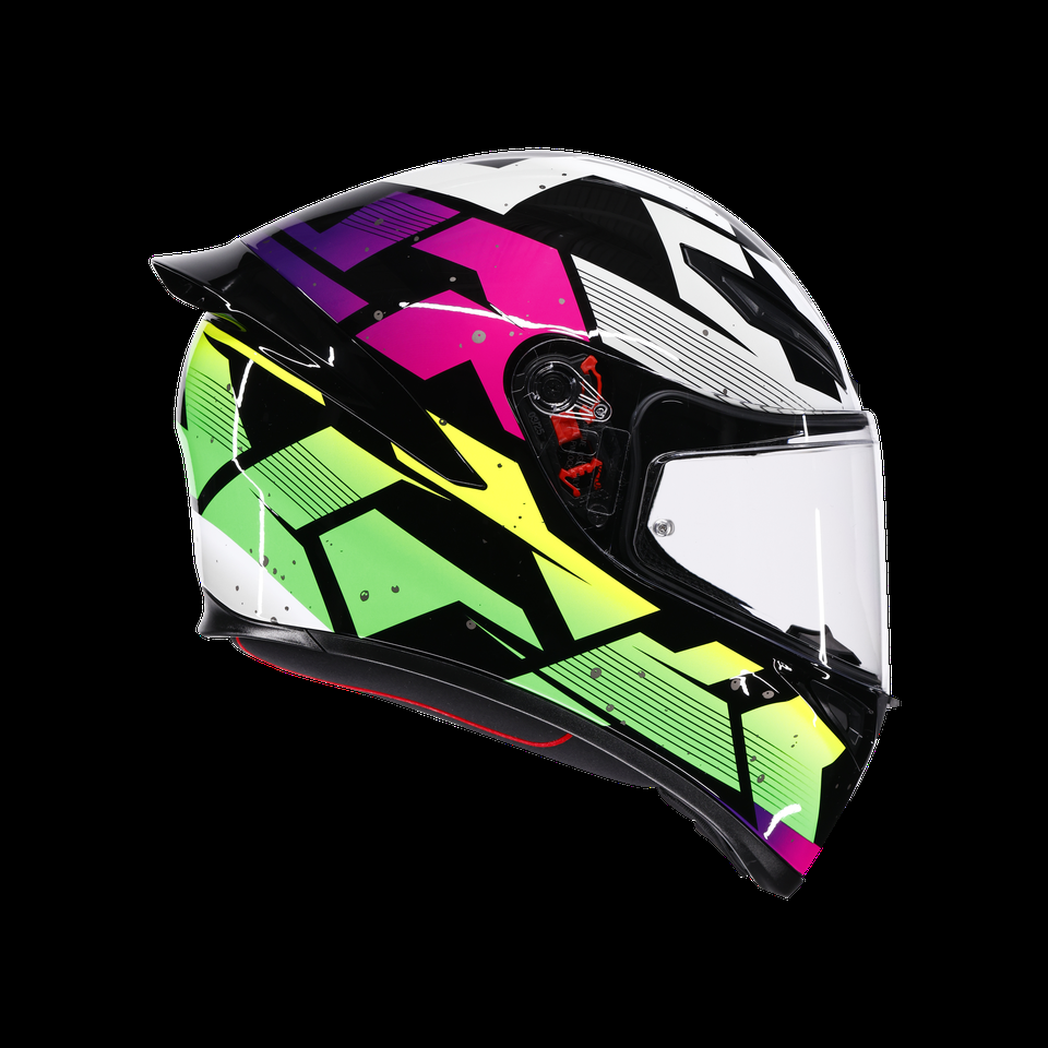 k1 s punkpulse pretoroxo-limão capacete integral para motocicleta dot e2206