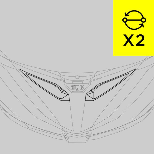 substituição das ventilações do queixo para capacetes de corrida