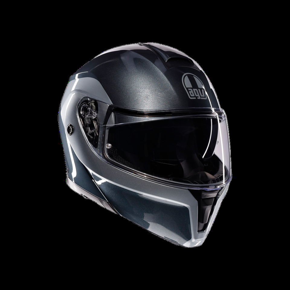 streetmodular levico greysilver capacete de motociclista modular com abertura flip-up dote2206